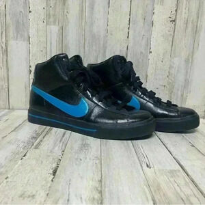 Nike Sweet Classic High Patent Black Turquiose size 9